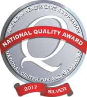 American Health Care Association National Center for Asssited Living National Quality Award | 2017 Silver for Woodcrest at Blakeford