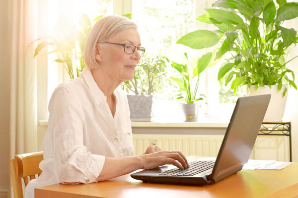 Senior woman on laptop