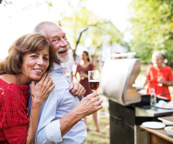 couple at a family bbq